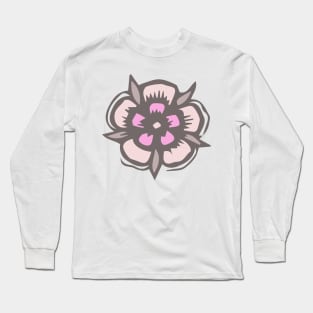 Beige pink flower blossom Long Sleeve T-Shirt